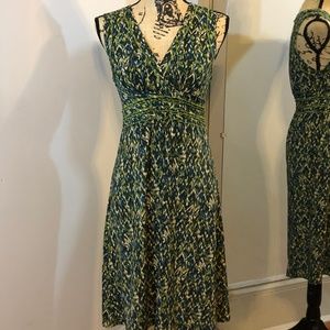 BCBGMaxAzria Geometric V Neck Dress